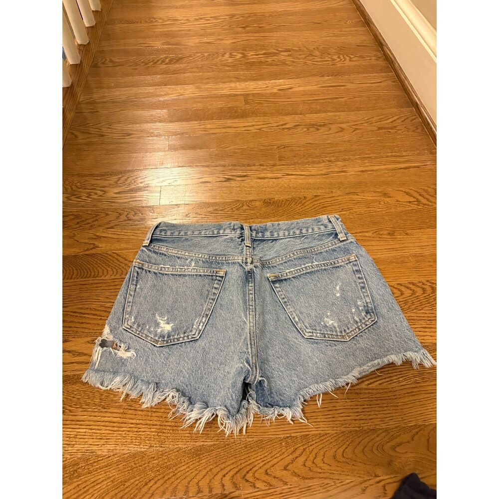 AGOLDE Parker Vintage Cut-Off Shorts,Light Wash, Size 27, Distressed, Button Fly